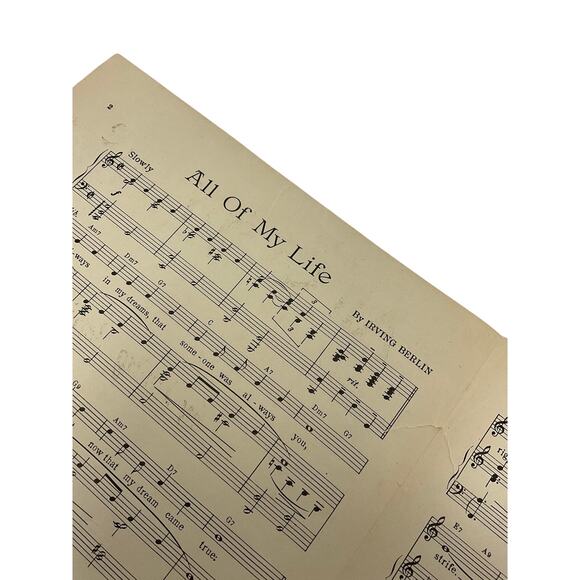 All Of My Life Sheet Music 1944 Irving Berlin Kate Smith - Picture 3 of 5